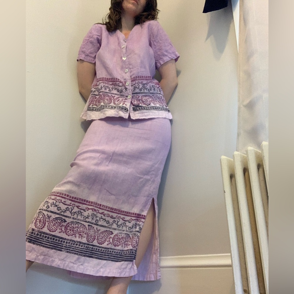 Linen skirt set